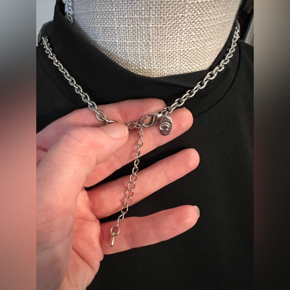 Vintage Black Faceted Glass Cabochon Drop Style Charming Charlie Necklace - Picture 7 of 7